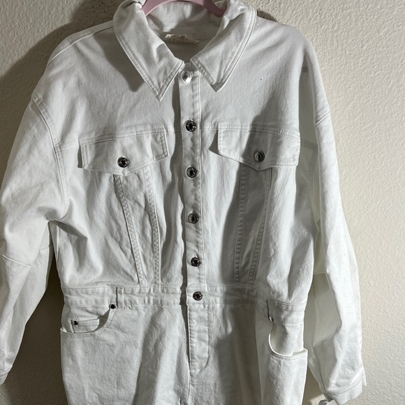 Eloquii women’s dress Sz 18 Oversized Denim Midi white baddie - Picture 7 of 12